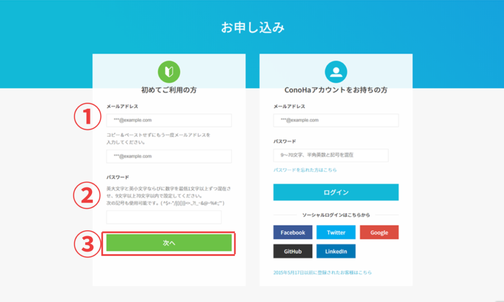 お申込み